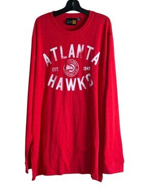 GIII Sports by Carl Banks Men's Atlanta Hawks Long Sleeve Shirt Red Size 5XL NWT